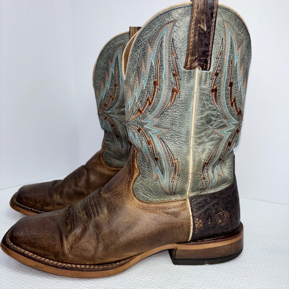 Ariat‎ Arena Rebound Western Boots Men's 9D Square Toe Cowboy 3 Tone Leather
